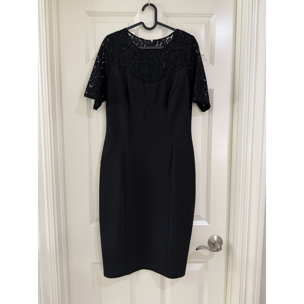 adrianna papell women black dress size fits like 6-8
